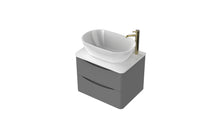 Load image into Gallery viewer, Aragon 600mm Wall Hung 2 Drawer Bathroom Vanity Unit with Counter Top - Dust Grey
