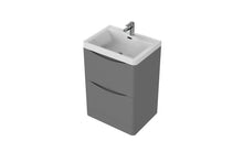 Load image into Gallery viewer, Aragon 600mm Bathroom Floor Cabinet with Basin. 2 Drawer Soft Close - Dust Grey
