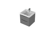 Load image into Gallery viewer, Aragon 500mm Wall Hung 2 Drawer Bathroom Vanity Unit with Basin - Dust Grey