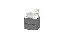 Load image into Gallery viewer, Aragon 500mm Wall Hung 2 Drawer Bathroom Vanity Unit with Counter Top - Dust Grey