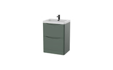Load image into Gallery viewer, Aragon 600mm Bathroom Floor Cabinet with Basin. 2 Drawer Soft Close - Emerald Green