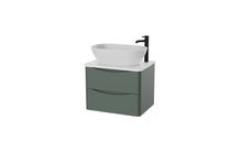 Load image into Gallery viewer, Aragon 600mm Wall Hung 2 Drawer Bathroom Vanity Unit with Counter Top - Emerald Green