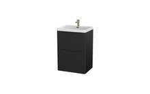 Load image into Gallery viewer, Aragon 600mm Bathroom Floor Cabinet with Basin. 2 Drawer Soft Close - Matt Black
