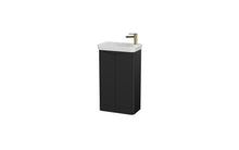 Load image into Gallery viewer, Tenby 500 x 290mm Shallow Cloakroom Floor Vanity Unit with Basin - Matt Black
