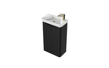 Load image into Gallery viewer, Tenby 500 x 290mm Shallow Cloakroom Floor Vanity Unit with Basin - Matt Black