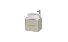Load image into Gallery viewer, Aragon 500mm Wall Hung 2 Drawer Bathroom Vanity Unit with Counter Top - Mushroom Cream Gloss