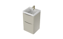 Load image into Gallery viewer, Aragon 500mm Floor Standing 2 Drawer Bathroom Vanity Unit with Basin - Mushroom Cream Gloss
