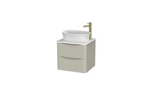 Load image into Gallery viewer, Aragon 500mm Wall Hung 2 Drawer Bathroom Vanity Unit with Counter Top - Mushroom Cream Gloss