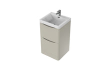 Load image into Gallery viewer, Aragon 500mm Floor Standing 2 Drawer Bathroom Vanity Unit with Basin - Mushroom Cream Gloss