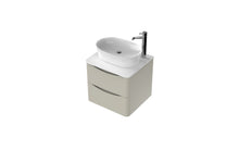 Load image into Gallery viewer, Aragon 500mm Wall Hung 2 Drawer Bathroom Vanity Unit with Counter Top - Mushroom Cream Gloss