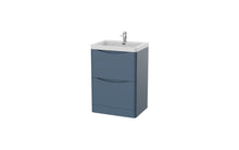 Load image into Gallery viewer, Aragon 600mm Bathroom Floor Cabinet with Basin. 2 Drawer Soft Close - Heritage Blue
