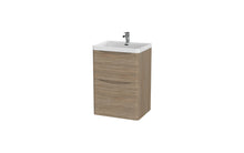 Load image into Gallery viewer, Aragon 600mm Bathroom Floor Cabinet with Basin. 2 Drawer Soft Close - Driftwood Oak