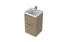 Load image into Gallery viewer, Aragon 500mm Floor Standing 2 Drawer Bathroom Vanity Unit with Basin - Driftwood Oak
