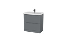 Load image into Gallery viewer, Aragon-Ceramic 800mm Bathroom Floor Cabinet 2 Draw Soft Close, Ceramic Basin - Dust Grey