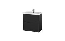 Load image into Gallery viewer, Aragon-Ceramic 800mm Bathroom Floor Cabinet 2 Draw Soft Close, Ceramic Basin - Matt Black