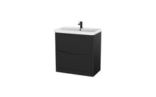 Load image into Gallery viewer, Aragon-Ceramic 800mm Bathroom Floor Cabinet 2 Draw Soft Close, Ceramic Basin - Matt Black