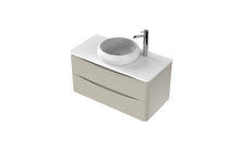 Load image into Gallery viewer, Aragon 900mm Wall Hung 2 Drawer Bathroom Vanity Unit with White Counter - Mushroom Gloss