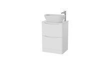 Load image into Gallery viewer, Aragon 600mm Bathroom Floor Cabinet with Countertop. 2 Drawer Soft Close - Matt White