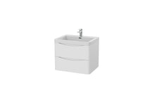Load image into Gallery viewer, Aragon 600mm Wall Hung 2 Drawer Bathroom Vanity unit with Basin - Matt White
