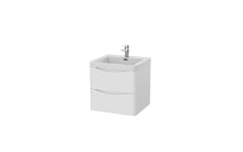 Load image into Gallery viewer, Aragon 500mm Wall Hung 2 Drawer Bathroom Vanity Unit with Basin - Matt White