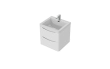 Load image into Gallery viewer, Aragon 500mm Wall Hung 2 Drawer Bathroom Vanity Unit with Basin - Matt White