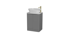 Load image into Gallery viewer, Aragon 600mm Bathroom Floor Cabinet 2 Door Soft Close with Countertop - Dust Grey