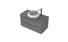 Load image into Gallery viewer, Aragon 900mm Wall Hung 2 Drawer Bathroom Vanity Unit with Dust Counter - Dust Grey
