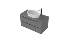 Load image into Gallery viewer, Aragon 900mm Wall Hung 2 Drawer Bathroom Vanity Unit with Dust Counter - Dust Grey