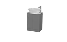 Load image into Gallery viewer, Aragon 600mm Bathroom Floor Cabinet 2 Door Soft Close with Countertop - Dust Grey