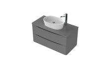 Load image into Gallery viewer, Aragon 900mm Wall Hung 2 Drawer Bathroom Vanity Unit with Dust Counter - Dust Grey