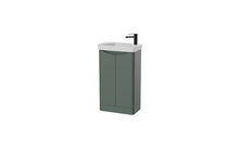 Load image into Gallery viewer, Tenby 500 x 290mm Shallow Cloakroom Floor Vanity Unit with Basin - Emerald Green
