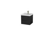 Load image into Gallery viewer, Aragon 500mm Wall Hung 2 Drawer Bathroom Vanity Unit with Basin - Matt Black