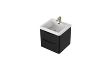 Load image into Gallery viewer, Aragon 500mm Wall Hung 2 Drawer Bathroom Vanity Unit with Basin - Matt Black