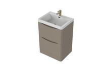 Load image into Gallery viewer, Aragon 600mm Bathroom Floor Cabinet with Basin. 2 Drawer Soft Close - Matt Stone