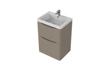 Load image into Gallery viewer, Aragon 600mm Bathroom Floor Cabinet with Basin. 2 Drawer Soft Close - Matt Stone