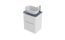 Load image into Gallery viewer, Aragon 600mm Bathroom Floor Cabinet with Heritage Blue Countertop. 2 Drawer Soft Close - Matt White