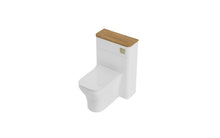 Load image into Gallery viewer, Aragon 500mm Floor Standing WC Furniture Toilet Unit - Matt White - Driftwood Oak