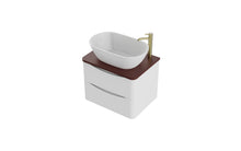 Load image into Gallery viewer, Aragon 600mm Wall Hung 2 Drawer Bathroom Vanity unit Rustic Earth Countertop - Matt White