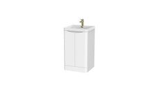 Load image into Gallery viewer, Aragon 500mm Bathroom Floor Cabinet 2 Door Soft Close with Basin - Matt White