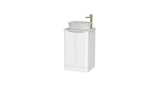 Load image into Gallery viewer, Aragon 500mm Bathroom Floor Cabinet 2 Door Soft Close with Countertop - Matt White