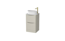 Load image into Gallery viewer, Aragon 500mm Bathroom Floor Cabinet with Countertop. 2 Drawer Soft Close - Gloss Mushroom