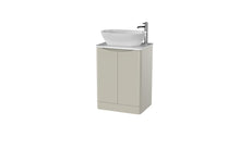 Load image into Gallery viewer, Aragon 600mm Bathroom Floor Cabinet 2 Door Soft Close with Countertop - Gloss Mushroom