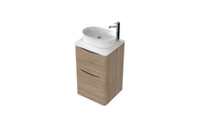 Load image into Gallery viewer, Aragon 500mm Bathroom Floor Cabinet with Countertop. 2 Drawer Soft Close - Driftwood Oak