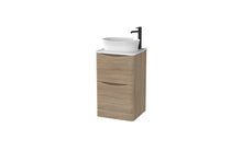 Load image into Gallery viewer, Aragon 500mm Bathroom Floor Cabinet with Countertop. 2 Drawer Soft Close - Driftwood Oak