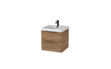 Load image into Gallery viewer, Aragon 500mm Wall Hung 2 Drawer Bathroom Vanity Unit with Basin - Driftwood Oak
