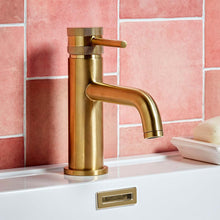 Load image into Gallery viewer, Desire Bathroom Knurled Mono Lever Basin Taps - Brushed Brass