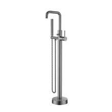 Load image into Gallery viewer, Desire Bathroom Freestanding Knurled Bath Shower Mixer - Gun Metal