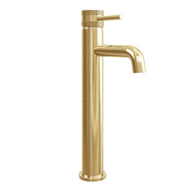Load image into Gallery viewer, Desire Bathroom Knurled Tall Mono Bowl Mixer Taps - Brushed Brass