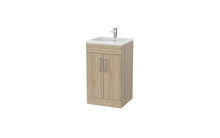 Load image into Gallery viewer, Corsica 500 x 400mm Shallow Floor Vanity Unit with Basin & Tap - Driftwood Somona Oak