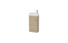 Load image into Gallery viewer, Corsica 400 x 200mm Shallow Cloakroom Floor Vanity Unit with Basin & Tap - Driftwood Somona Oak